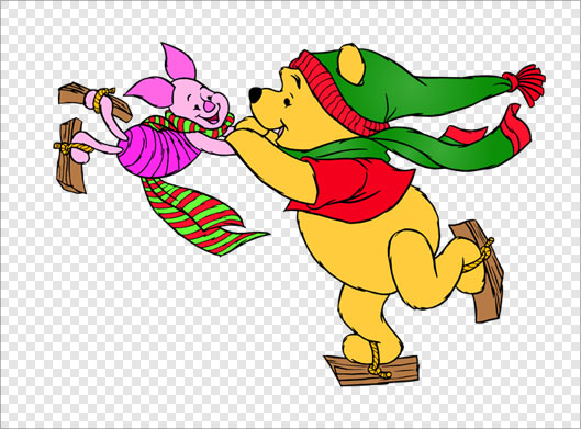 تصویر ترانسپرنت کاراکتر کارتونی pooh یا خرس قهوه ای و خرگوش