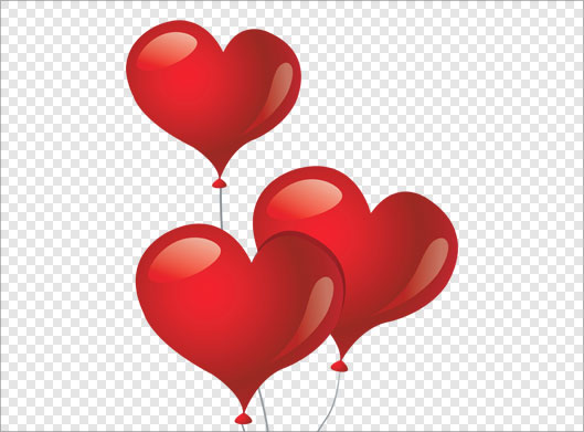 تصویر دوربری شده بادکنک های قرمز قلبی شکل با فرمت png