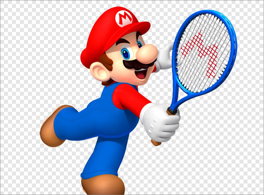 دانلود فایل png دوربری شده کاراکتر بازی ماریو و راکت تنیس