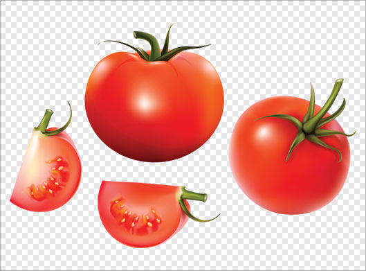دانلود فایل ترانسپرنت دوربری شده گوجه های قاچ شده قرمز با فرمت png