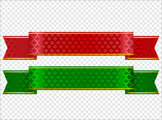 فایل دوربری شده و ترانسپرنت روبان های زیبای سبز و قرمز با پسوند png
