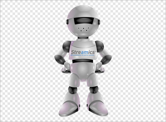 تصویر ترانسپرنت دوربری شده روبات فلزی و آدم آهنی با فرمت png