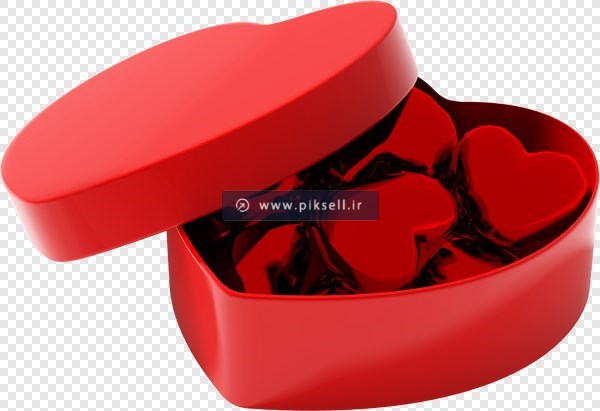 فایل ترانسپرنت دوربری شده جعبه قلب قرمز با فرمت png