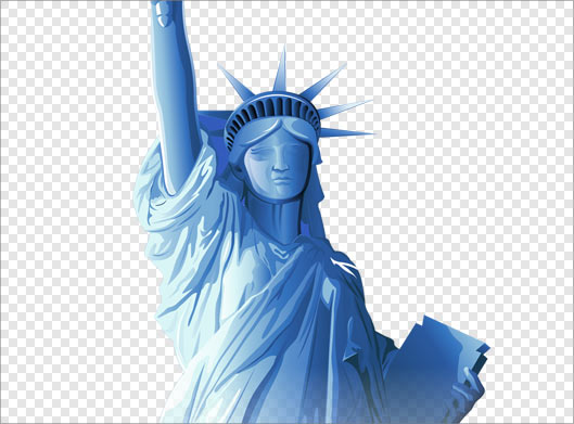 تصویر دوربری شده و ترانسپرنت مجسمه آزادی آمریکا با فرمت png