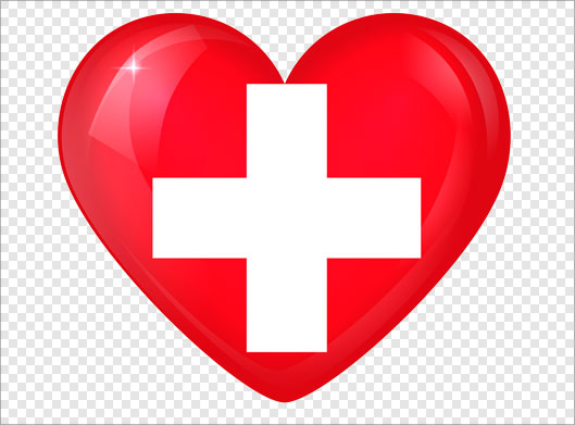 فایل png نماد قلب قرمز و کمک های اولیه (احیای قلبی و پزشکی)