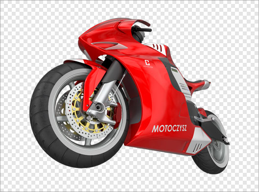 تصویر ترانسپرنت و دوربری شده موتورسیکلت قرمز با پسوند png