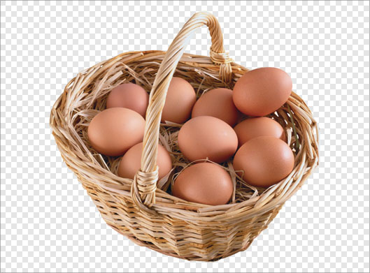 دانلود فایل png ترانسپرنت و دوربری شده تخم مرغ ها در سبد