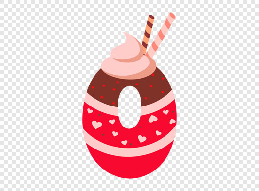 دانلود فایل ترانسپرنت دوربری شده عدد صفر یا o بصورت گرافیکی و شکلاتی برای روی کیک با فرمت png