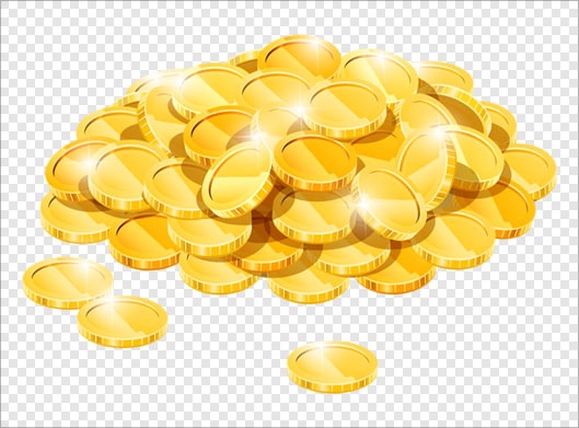 دانلود تصویر ترانسپرنت دوربری شده سکه های طلا با فرمت png