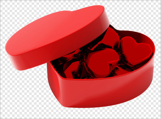 فایل ترانسپرنت دوربری شده جعبه قلب قرمز با فرمت png