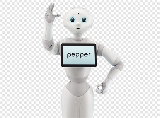 تصویر دوربری شده و ترانسپرنت روبات پیپر (pepper robot) با پسوند png