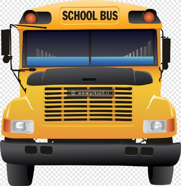 فایل ترانسپرنت دوربری شده اتوبوس زرد مدرسه با پسوند png