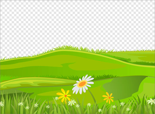دانلود فایل png ترانسپرنت و دوربری شده دشت سبز و گلها
