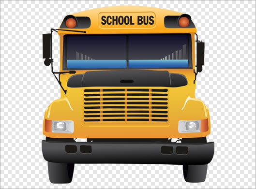 فایل ترانسپرنت دوربری شده اتوبوس زرد مدرسه با پسوند png