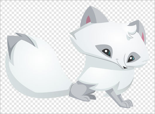 تصویر دوربری شده کاراکتر کارتونی روباه سفید با پسوند png