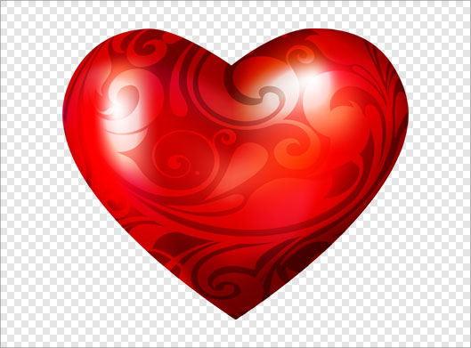 دانلود فایل png دوربری شده قلب قرمز با طرح و نقش زیبا