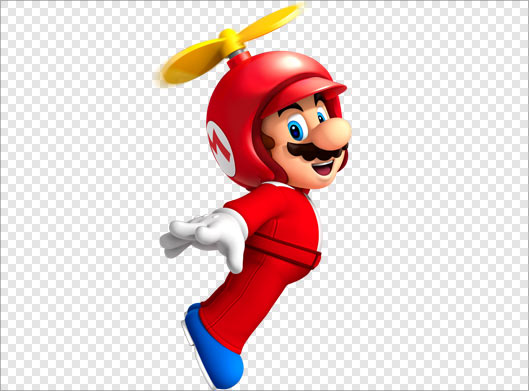 دانلود فایل png دوربری شده کاراکتر کارتونی بازی ماریو با لباس قرمز در حال پرواز