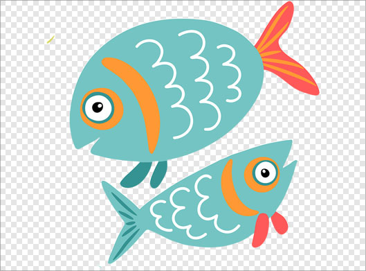 دانلود فایل دوربری شده و ترانسپرنت ماهی های کارتونی با پسوند png