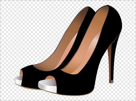 فایل و تصویر دوربری شده کفش های مجلسی زنانه سیاه با پسوند png