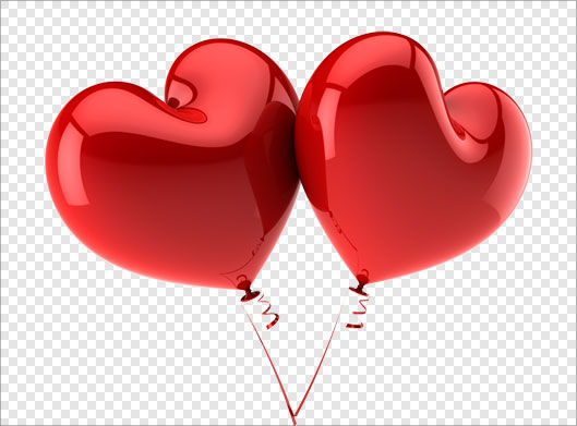 دانلود فایل دوربری شده png بادکنک های قلبی قرمز