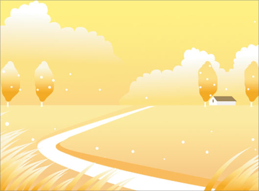 وکتور لایه باز بکگراند کارتونی با طرح منظره پاییزی زرد