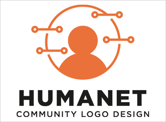 طرح وکتور لایه باز لوگوی شبکه انسانی (Humanet)