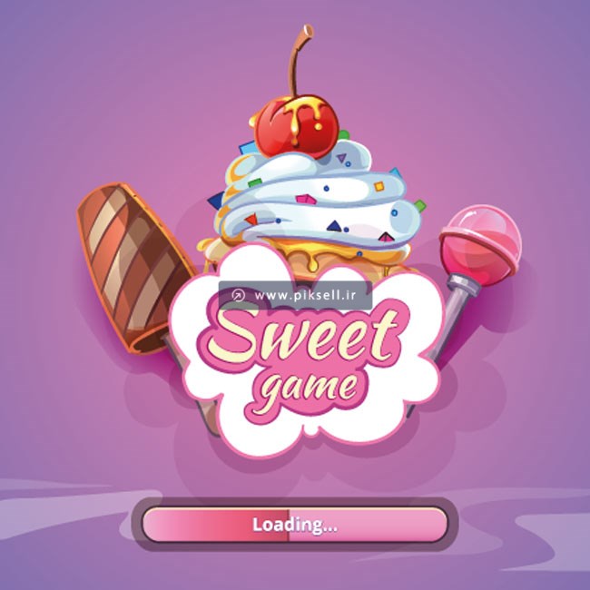 دانلود وکتور طرح گرافیکی sweet game با طرح بستنی و شکلات