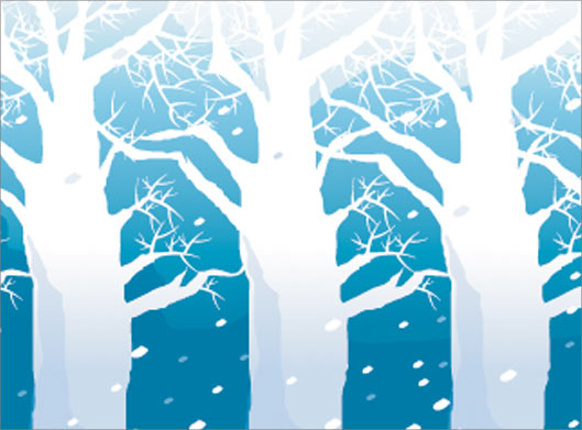 فایل لایه باز وکتور بکگراند کارتونی ساده با طرح درخت ها در برف