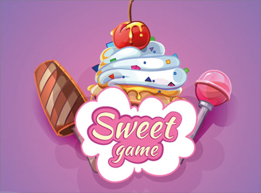 دانلود وکتور طرح گرافیکی sweet game با طرح بستنی و شکلات