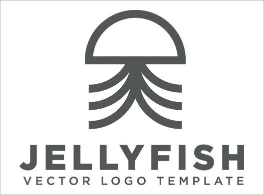 فایل لایه باز لوگوی عروس دریایی یا Jellyfish بصورت لایه باز