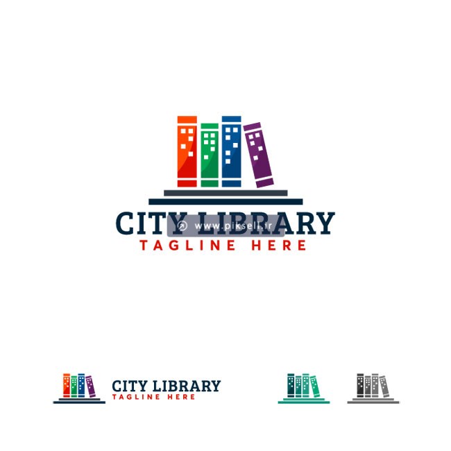 وکتور لایه باز لوگوی شهر کتاب یا city library