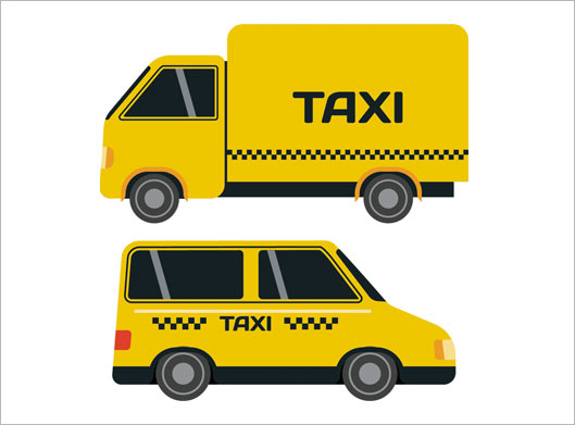 دانلود فایل وکتور لایه باز طرح تاکسی های اتوبوسی و ون با فرمتهای eps و ai