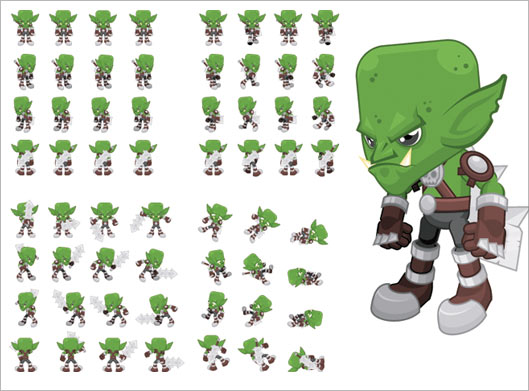 دانلود وکتور طرح های گرافیکی غول سبز با حالت های انیمیشنی مختلف جهت طراحان بازی و گیم سازها