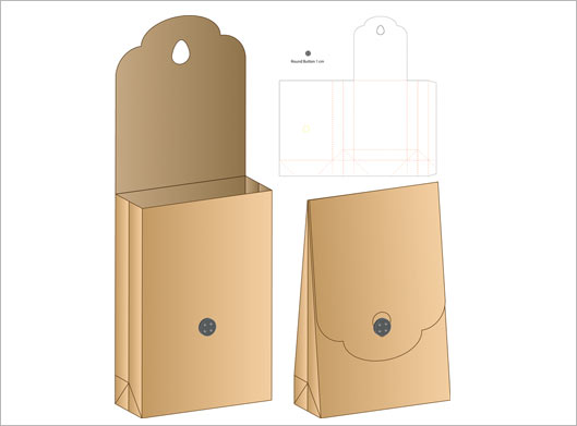 طرح لایه باز وکتور قالب برش و دایکات جعبه کیفی و بسته بندی