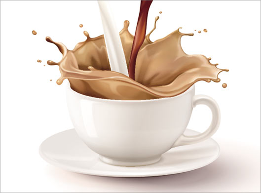 وکتور طرح گرافیکی فنجان شیر قهوه با فرمتهای eps و ai