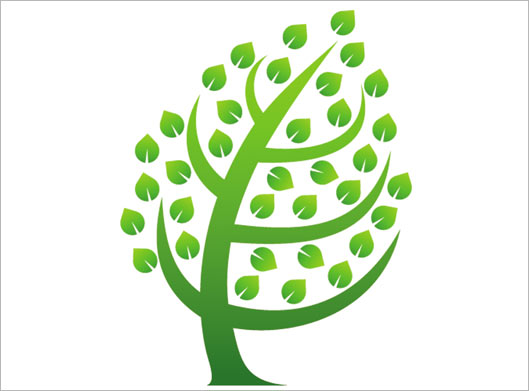 وکتور لایه باز طرح لوگوی درخت سبز با فرمتهای eps و ai