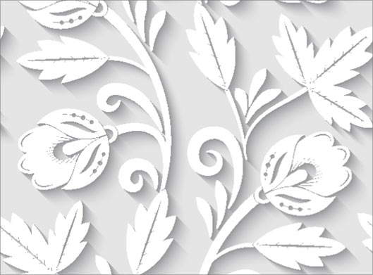 دانلود طرح پترن گل و برگ سفید سایه دار با فرمتهای وکتور لایه باز