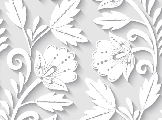 دانلود وکتور لایه باز بکگراند و پترن با نقش گلهای سفید سایه دار