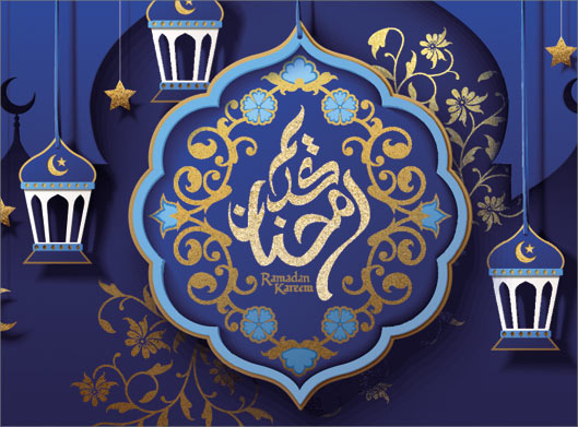 وکتور بکگراند لایه باز با نماد سنتی برای ماه رمضان