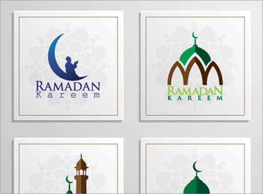 دانلود وکتور مجموعه لوگوی اسلامی شامل لوگوی مسجد ، لوگوی ماه رمضان و لوگوی تکیه و رمضان
