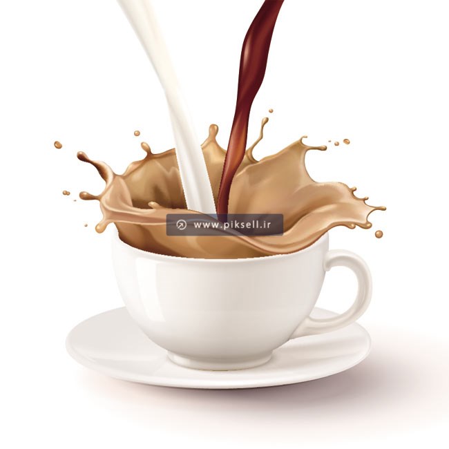 وکتور طرح گرافیکی فنجان شیر قهوه با فرمتهای eps و ai