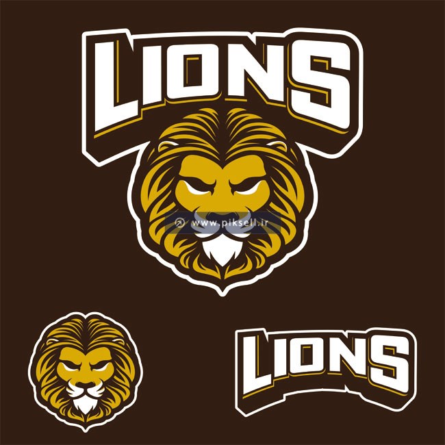 وکتور طرح لوگوی لایه باز LION یا لوگوی شیر جنگل خشمگین