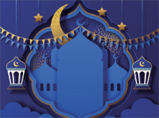 وکتور بکگراند لایه باز با طرح شب ماه مبارک رمضان