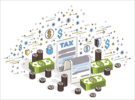 وکتور طرح گرافیکی با موضوع Tax ، دارایی و مالیات و کسب ثروت