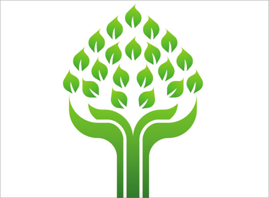 دانلود وکتور لوگوی درخت سبز و دست با فرمتهای eps و ai