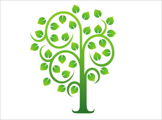 دانلود طرح لایه باز وکتور لوگوی درخت سبز با فرمتهای eps و ai