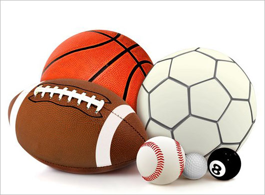 تصویر با کیفیت از انواع توپهای ورزشی سه بعدی