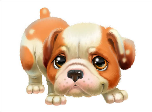 عکس با کیفیت از سگ نارنجی بامزه کارتونی