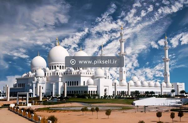 عکس با کیفیت از نمای بیرونی مسجد شیخ زاید دبی