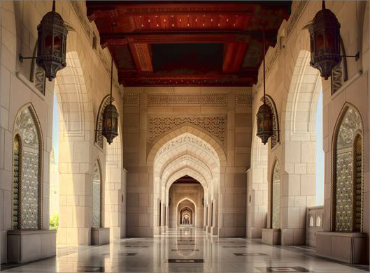 تصویر با کیفیت از مسجد جامع سلطان قابوس در مسقط عمان